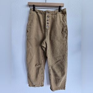 We The Free Earthy Brown Button Up-Front Utility Pants